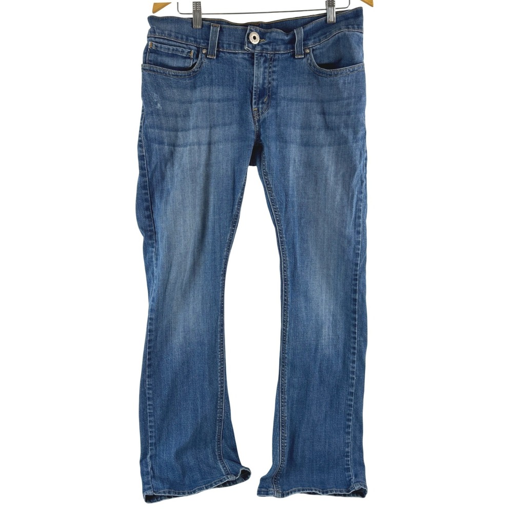 Levis 542 Tilted Flare‎ Jeans Womens 12 M Blue Wash Flap Pocket Low Rise Y2K